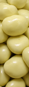 Ingwerstücke "lemon cheesecake" in weißer Schokolade