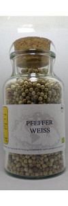 Pfeffer weiß ganz Bio im Korkenglas