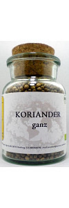 Koriander ganz Bio im Korkenglas