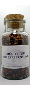 Früchtetee Rhabarber Sahne im Korkenglas